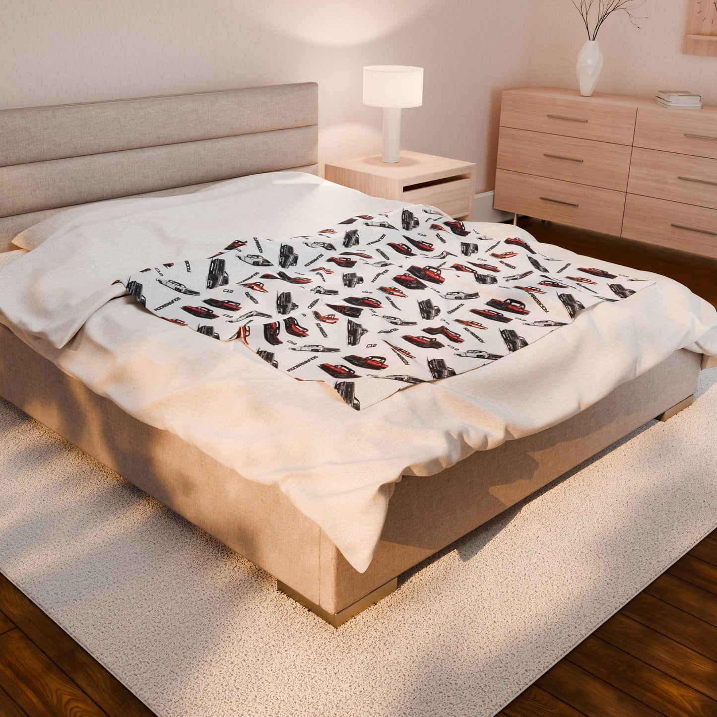 Velveteen Plush Blanket, Chevy Square Body Truck Enthusiast Gift, Adult Kid Baby Blanket, 70s 80s Retro Throw, Unique C10 Gift, Square Body