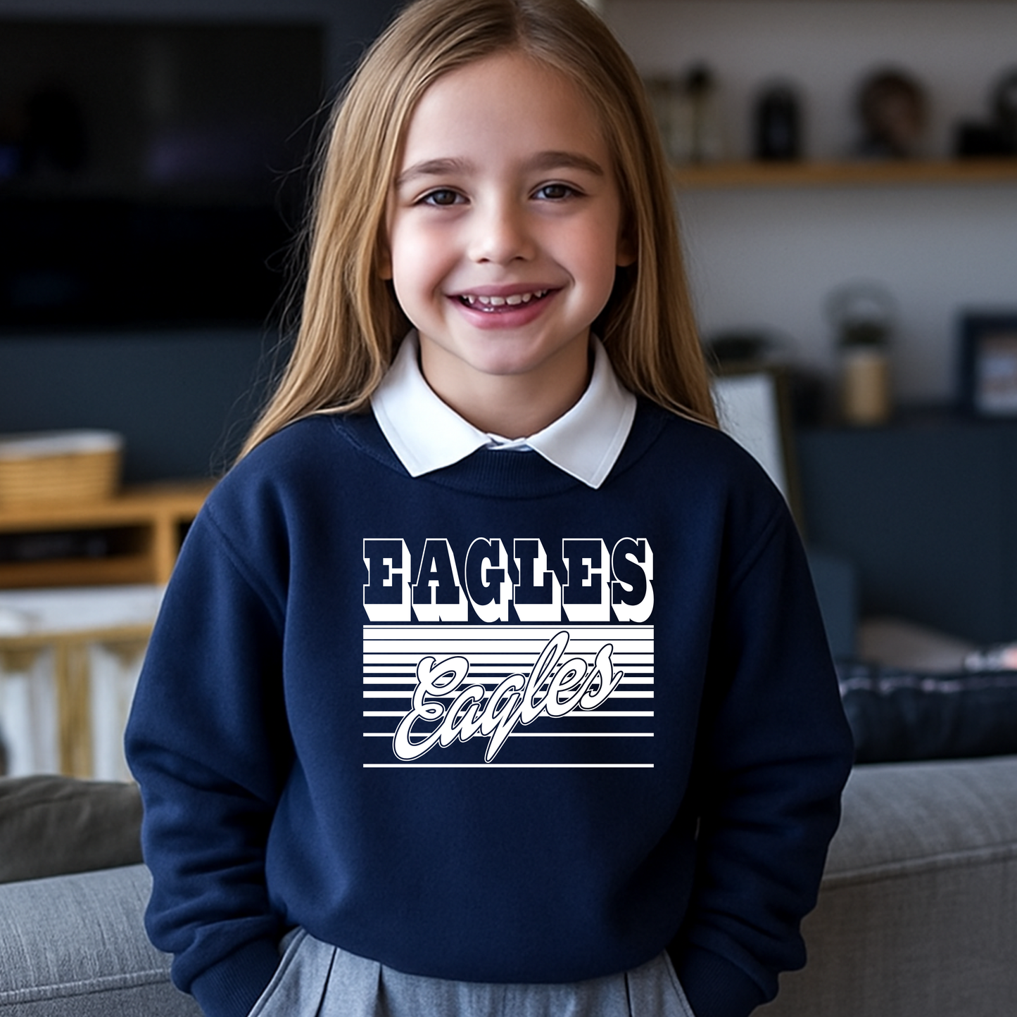 Youth Eagles Retro Lines Unisex Crewneck