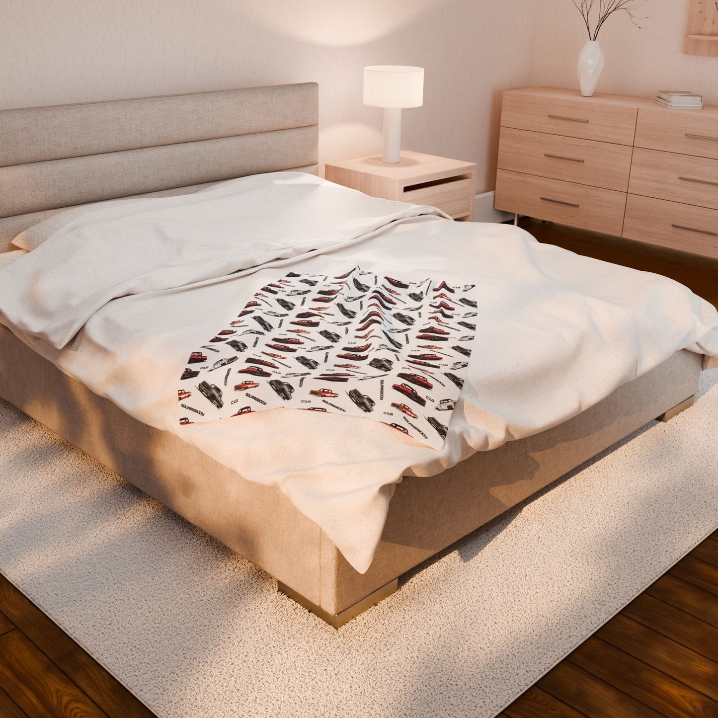 Velveteen Plush Blanket, Chevy Square Body Truck Enthusiast Gift, Adult Kid Baby Blanket, 70s 80s Retro Throw, Unique C10 Gift, Square Body