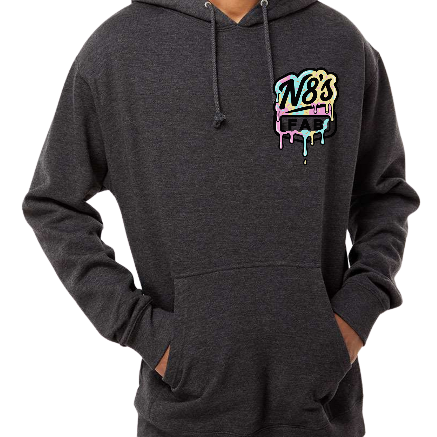 N8’S Fab OG Logo Drip Premium Hoodie Unisex Charcoal Heather