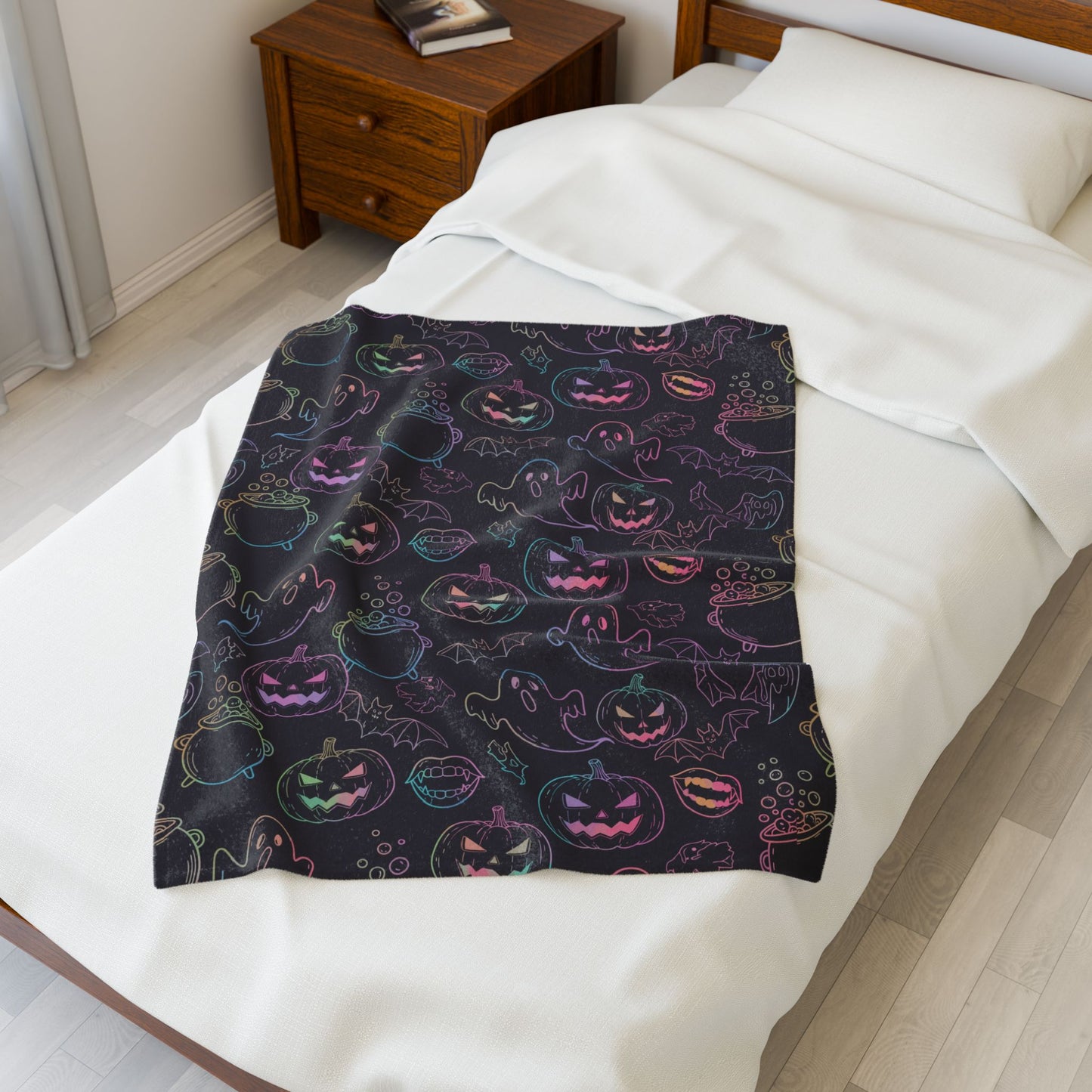 Halloween Ghosts & Pumpkins Plush Blanket