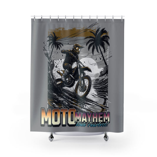 Moto Mayhem Motocross Shower Curtain