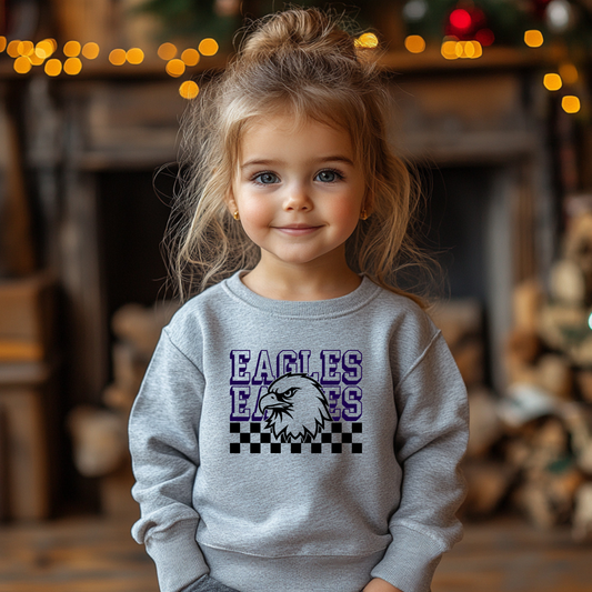 Youth Eagles Checkered Unisex Crewneck
