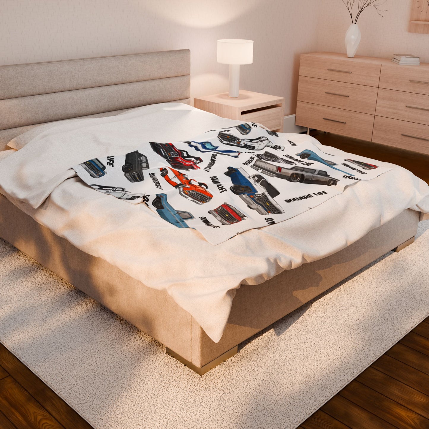 Velveteen Plush Blanket, Squarebody Pattern Blanket Gift for Kids Adults, Cozy Throw, Soft Bedding, Bedroom Decor, Home Accent, Warm