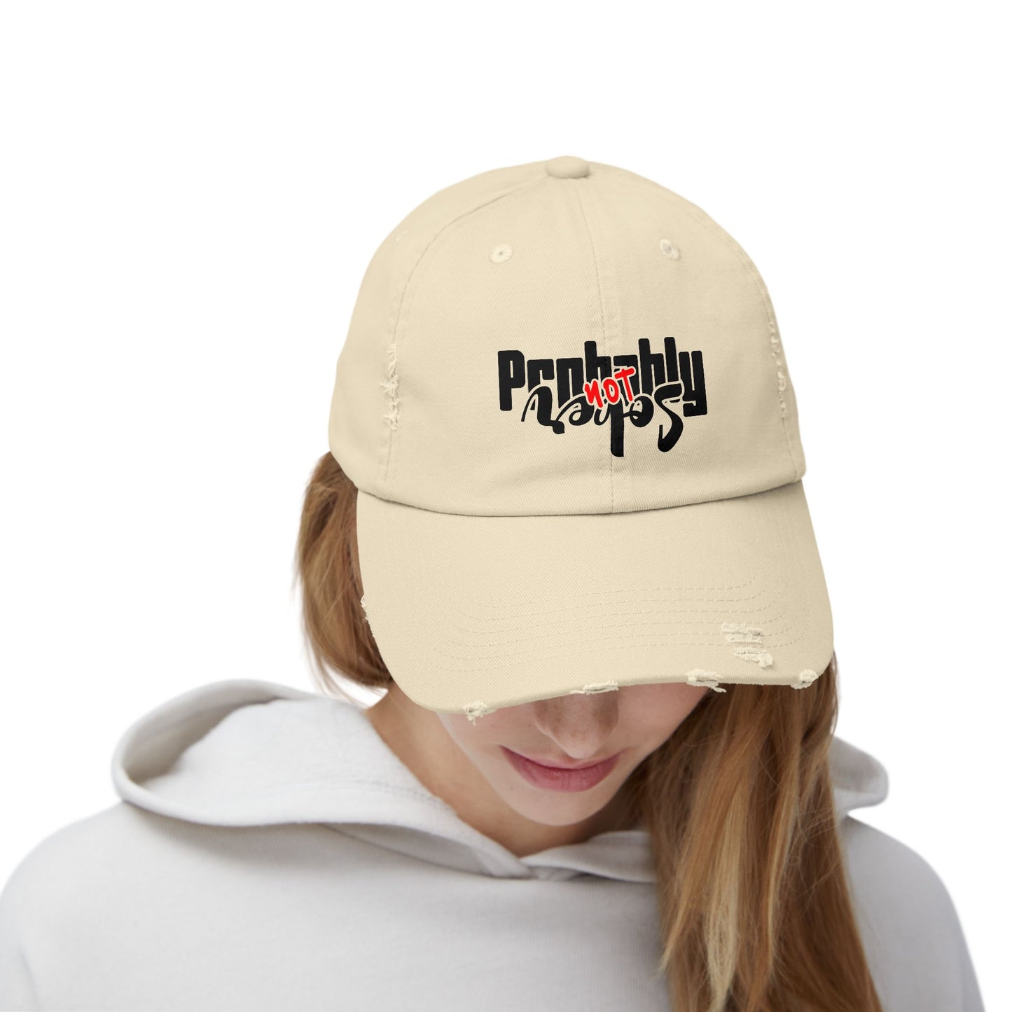 Unisex Distressed Dad Fit Cap 'Probably Not Sober