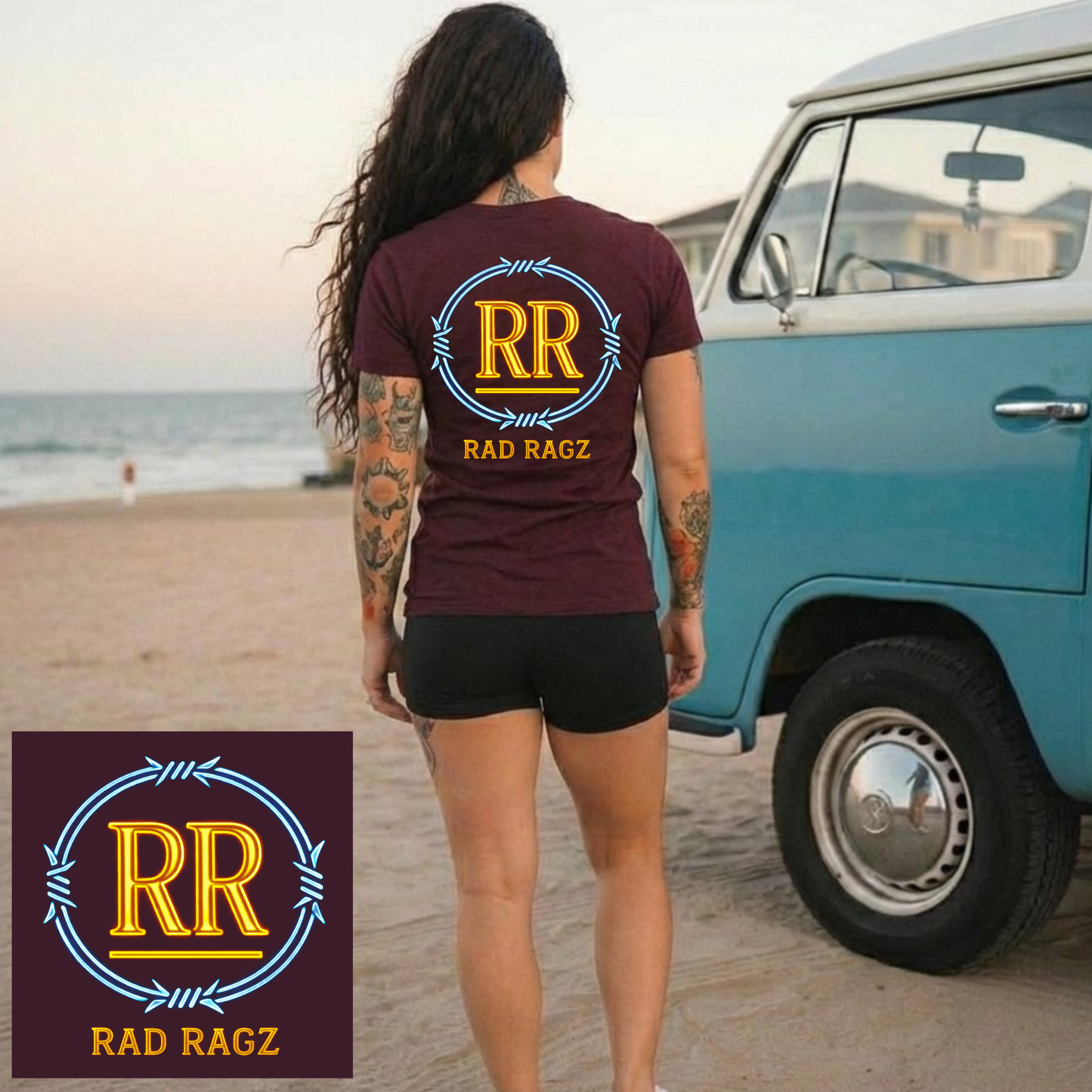 Rad Ragz Neon Barb Wire Logo Unisex Tee