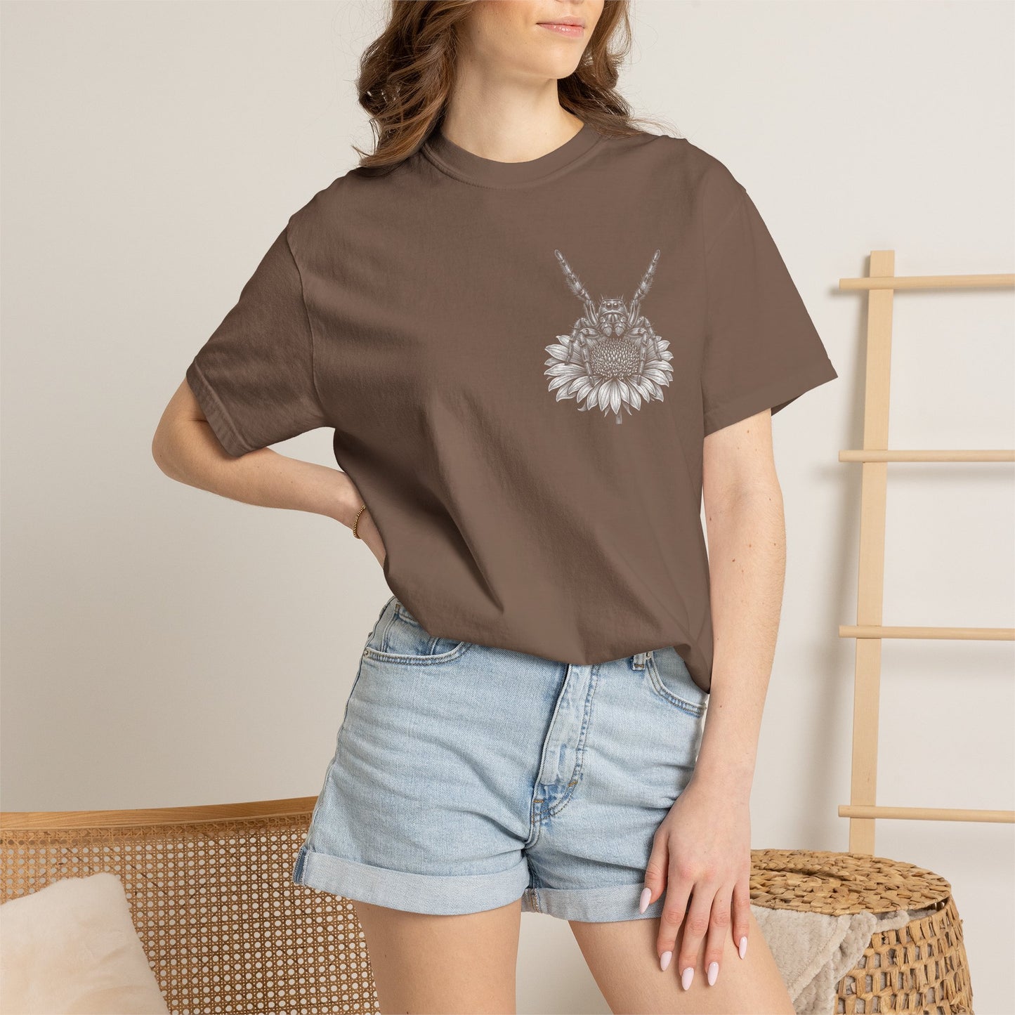 Jumping Spider Shirt, Vintage Spider Graphic Tee, Floral Arachnid T-Shirt