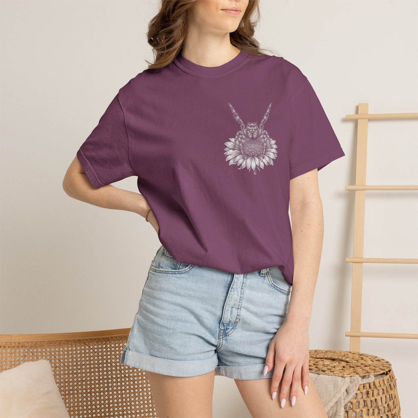 Jumping Spider Shirt, Vintage Spider Graphic Tee, Floral Arachnid T-Shirt