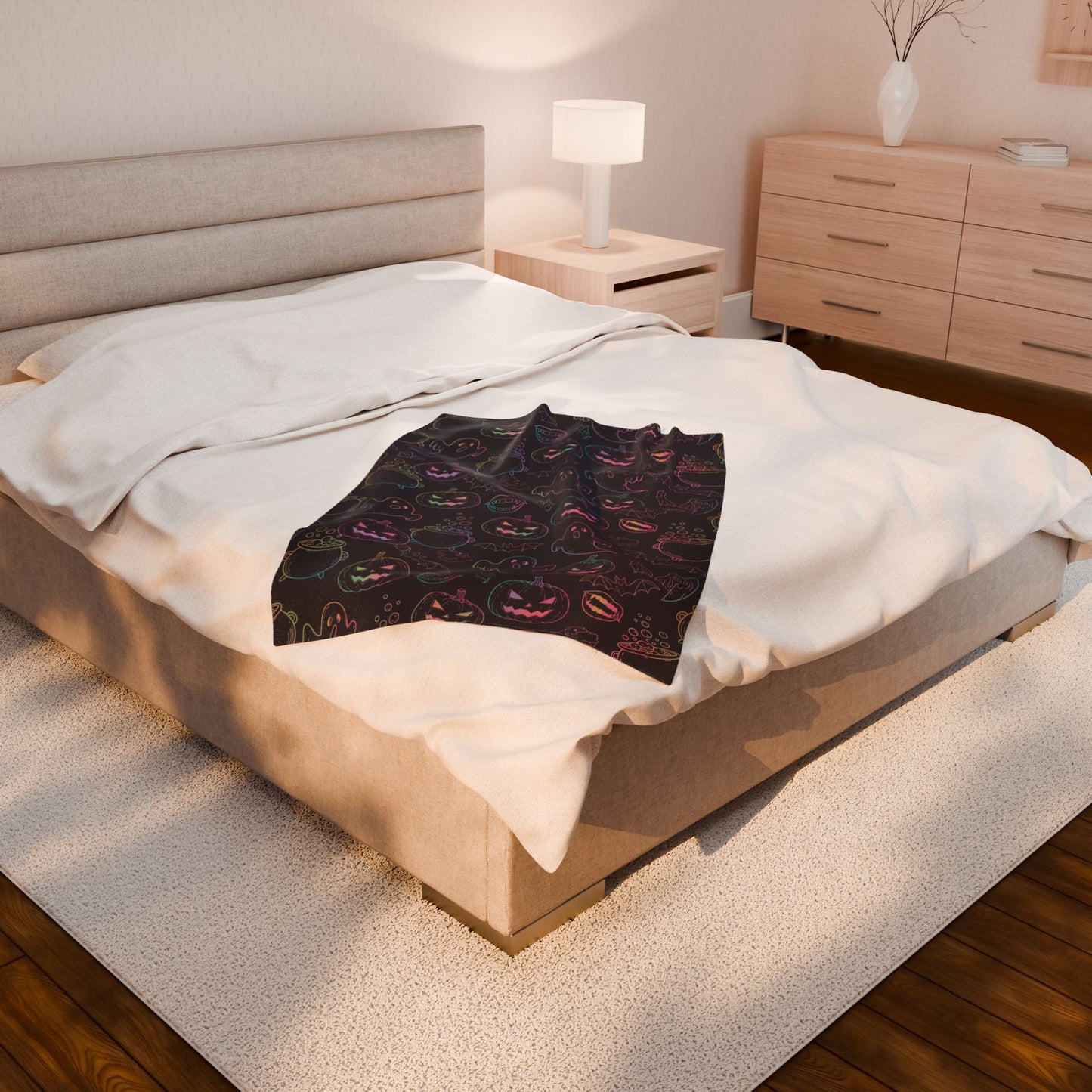 Halloween Ghosts & Pumpkins Plush Blanket