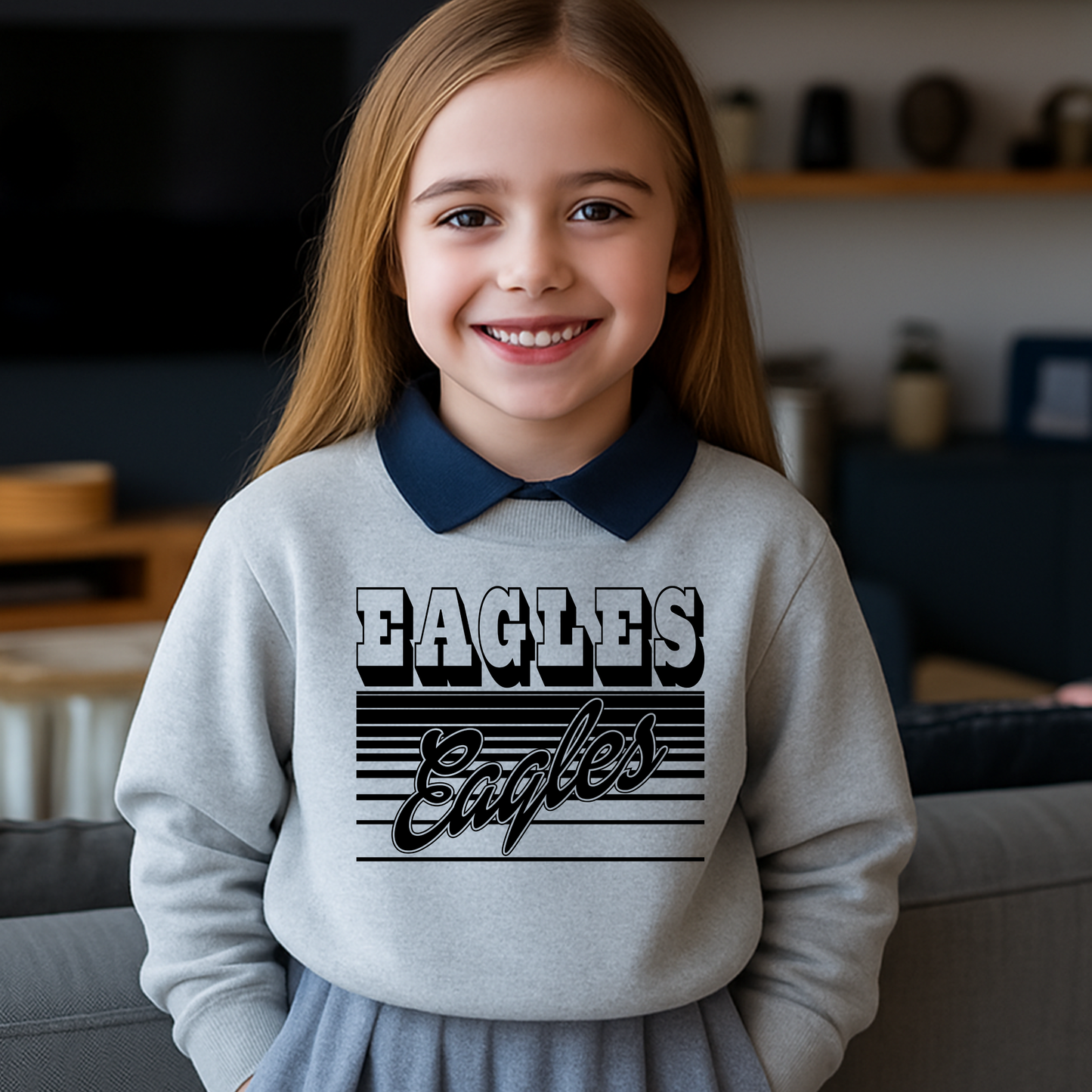 Youth Eagles Retro Lines Unisex Crewneck