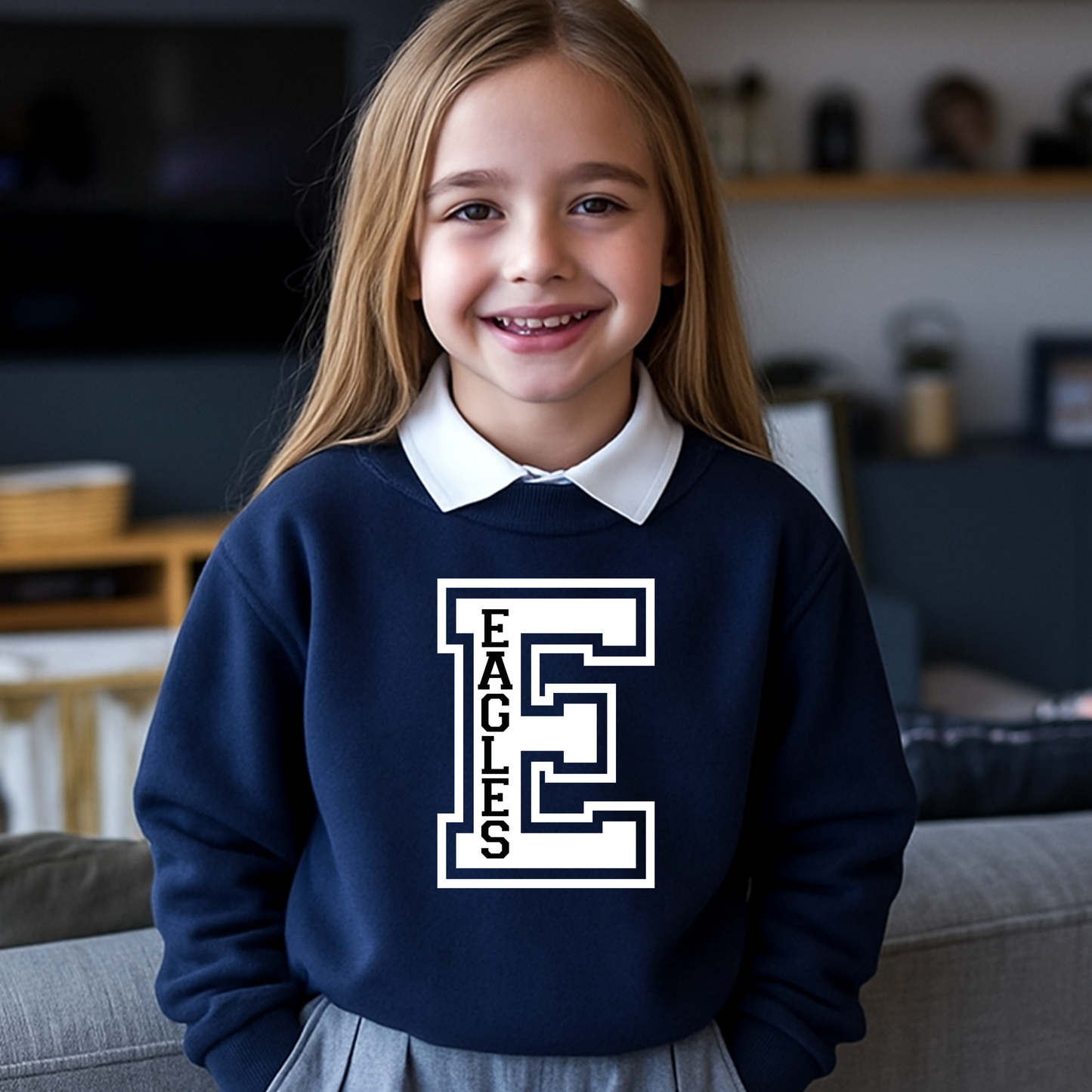 Youth Big E Eagles Unisex Crewneck Sweater