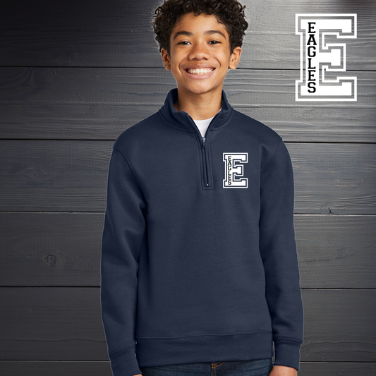 Youth Big E Eagles Unisex 1/4 Zip Sweater