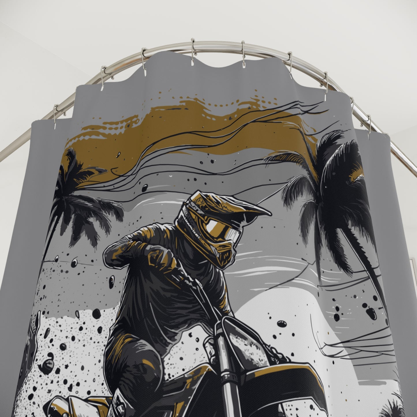 Moto Mayhem Motocross Shower Curtain