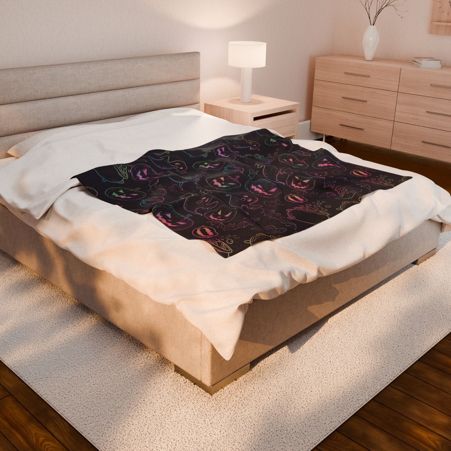 Halloween Ghosts & Pumpkins Plush Blanket