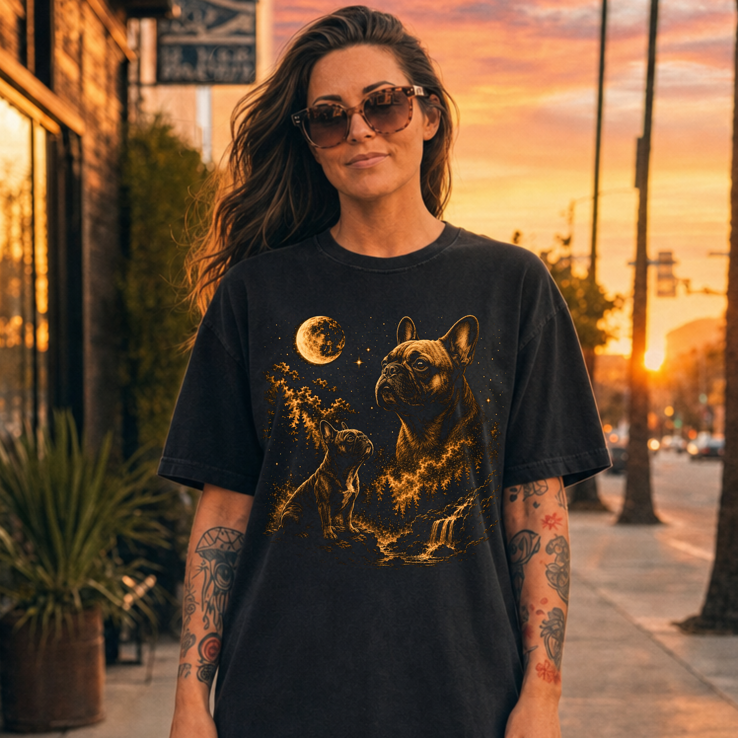 Vintage Frenchie Moon Tee