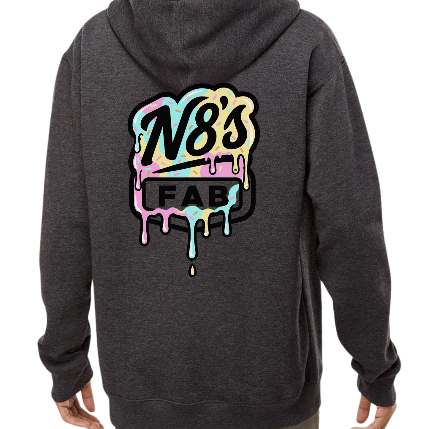 N8’S Fab OG Logo Drip Premium Hoodie Unisex Charcoal Heather
