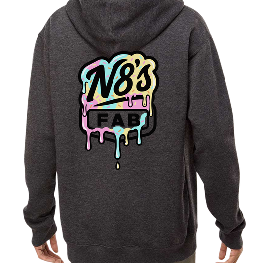 N8’S Fab OG Logo Drip Premium Hoodie Unisex Charcoal Heather