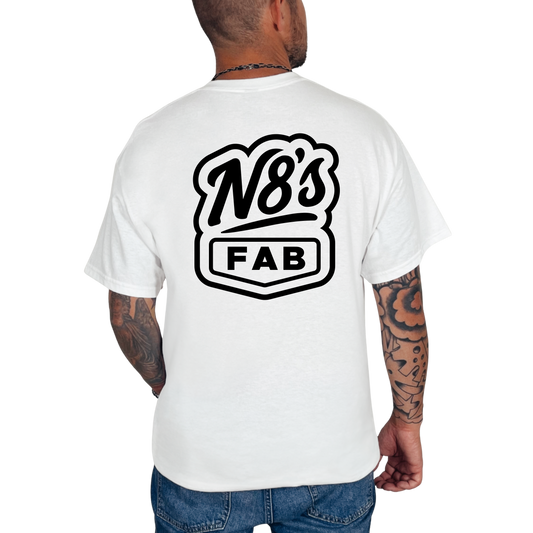 N8’S Fab Logo Tee WHT/BLK